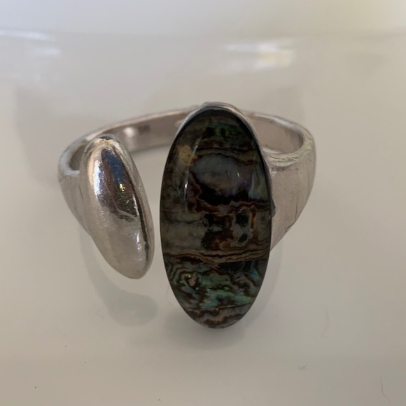 RLM Soho Robert Lee Morris Abalone Shell Hinged Cuff Bracelet - Picture 6 of 6